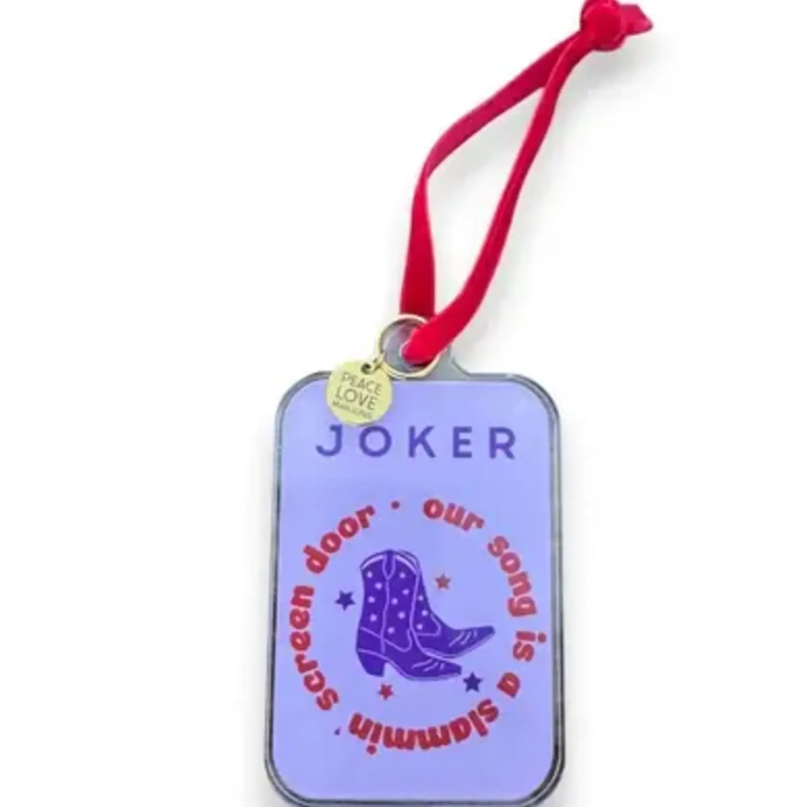 Peace Love Mahjong Taylor's Tiles Joker Acrylic Mahjong Ornament