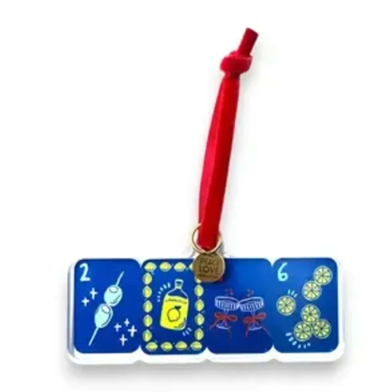 Peace Love Mahjong Cocktail 2026 Acrylic Mahjong Ornament