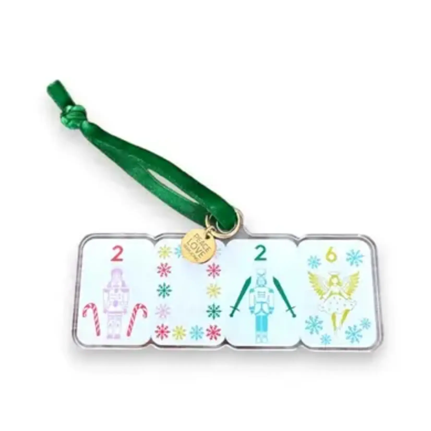 Peace Love Mahjong Nutcracker 2026 Acrylic Mahjong Ornament