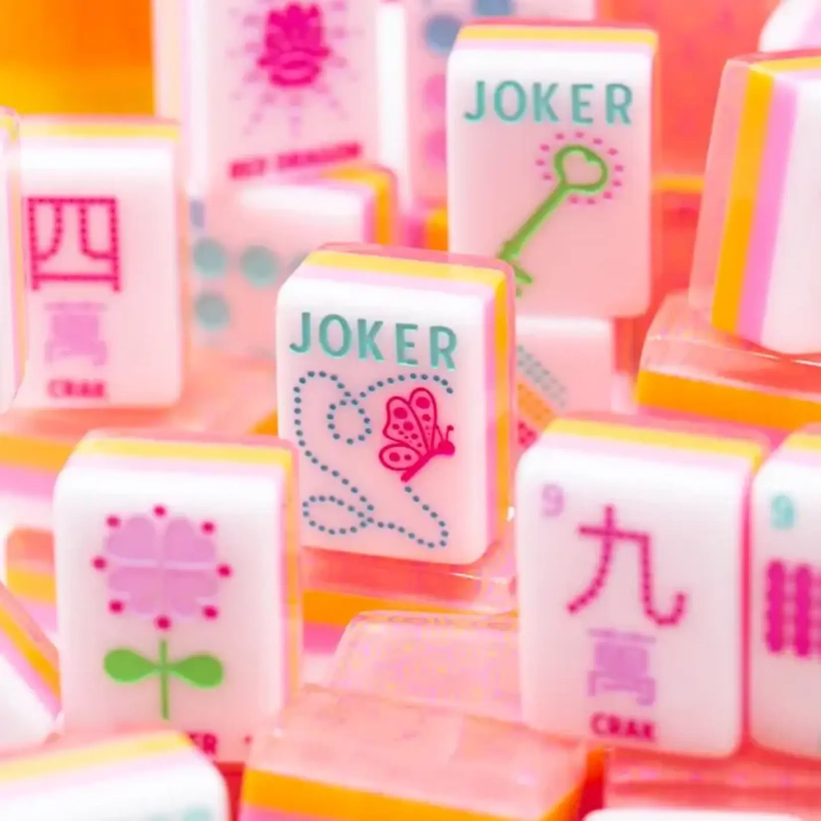 My Fair Mahjong Sorbet Pink Crystal Confetti Mahjong Tiles