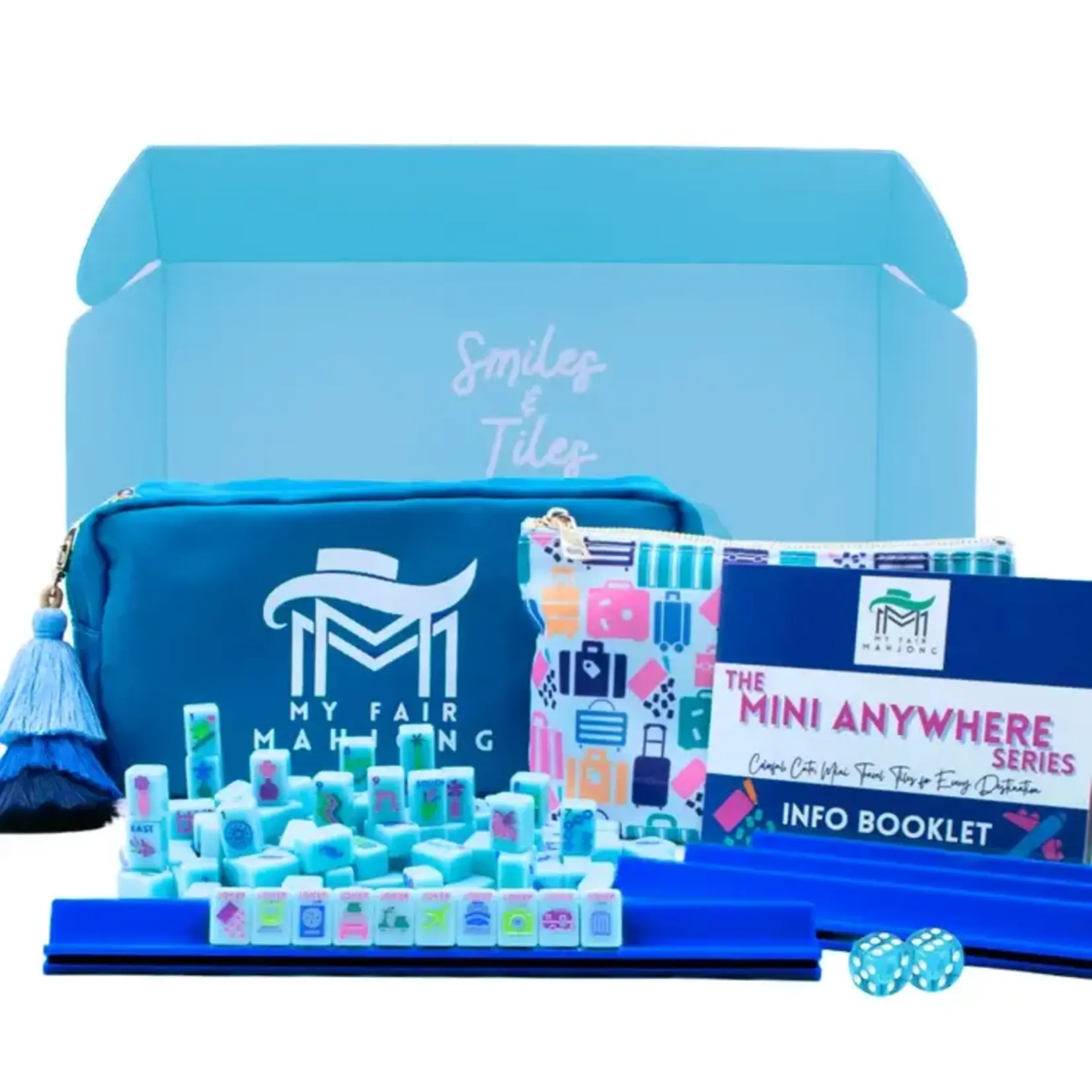 My Fair Mahjong Blue Mini Anywhere Series Travel Mahjong