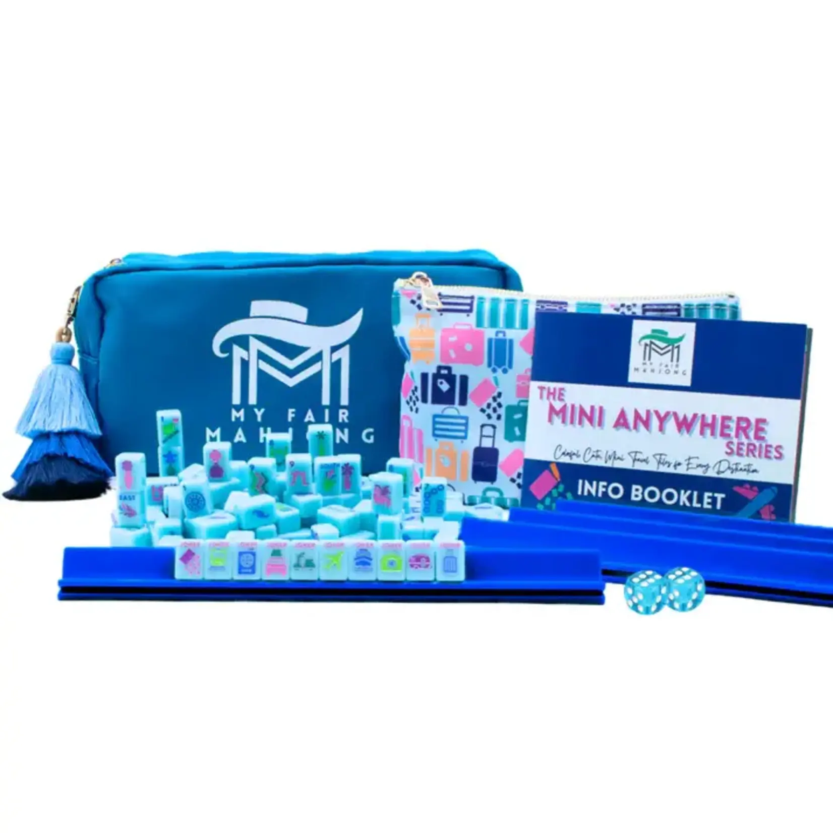 My Fair Mahjong Blue Mini Anywhere Series Travel Mahjong