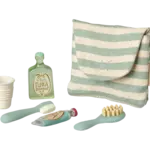 Maileg USA Toothbrush set in bag, Mouse - Blue