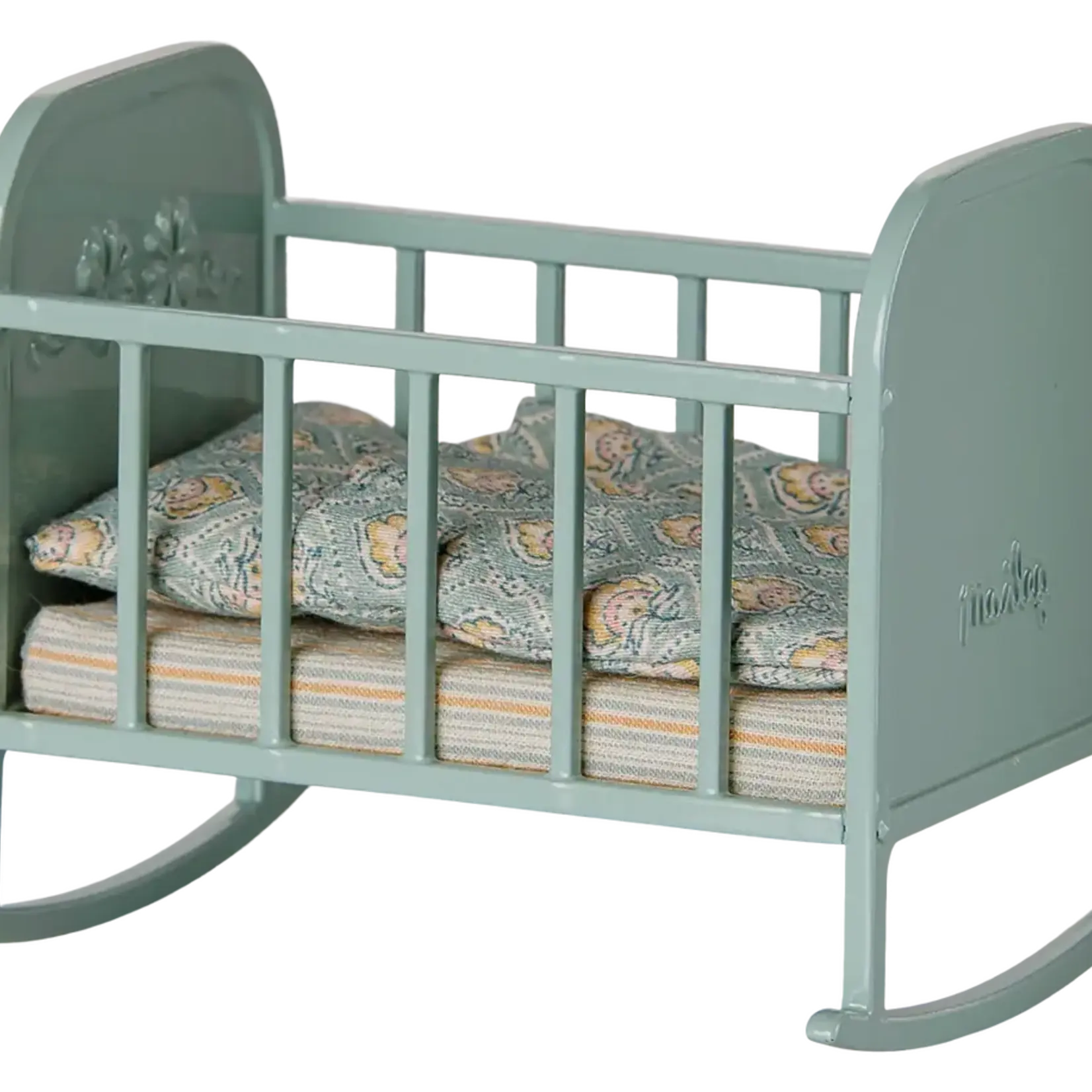 Maileg USA Cradle, My - Blue mint