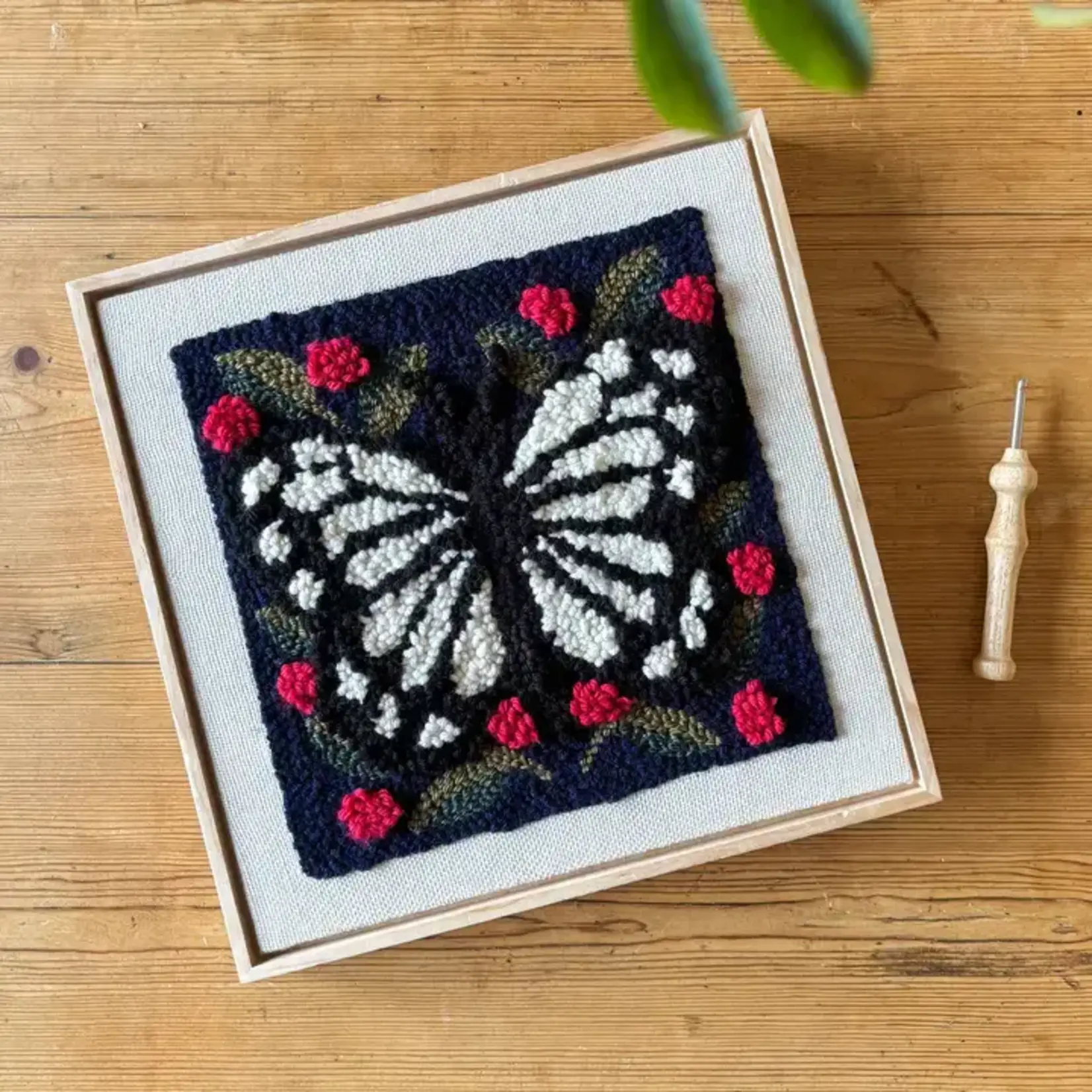 The Urban Acres Spring Butterfly Punch Needle Frame Kit