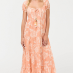 Johnny Was Dusty Pink Lily Rae Tiered Maxi Dress
