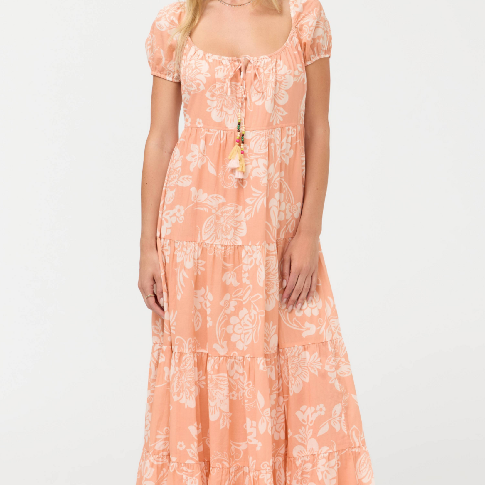 Johnny Was Dusty Pink Lily Rae Tiered Maxi Dress