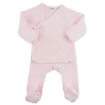 Oh Baby! Hearts Pointelle 2pc Set Pale Pink