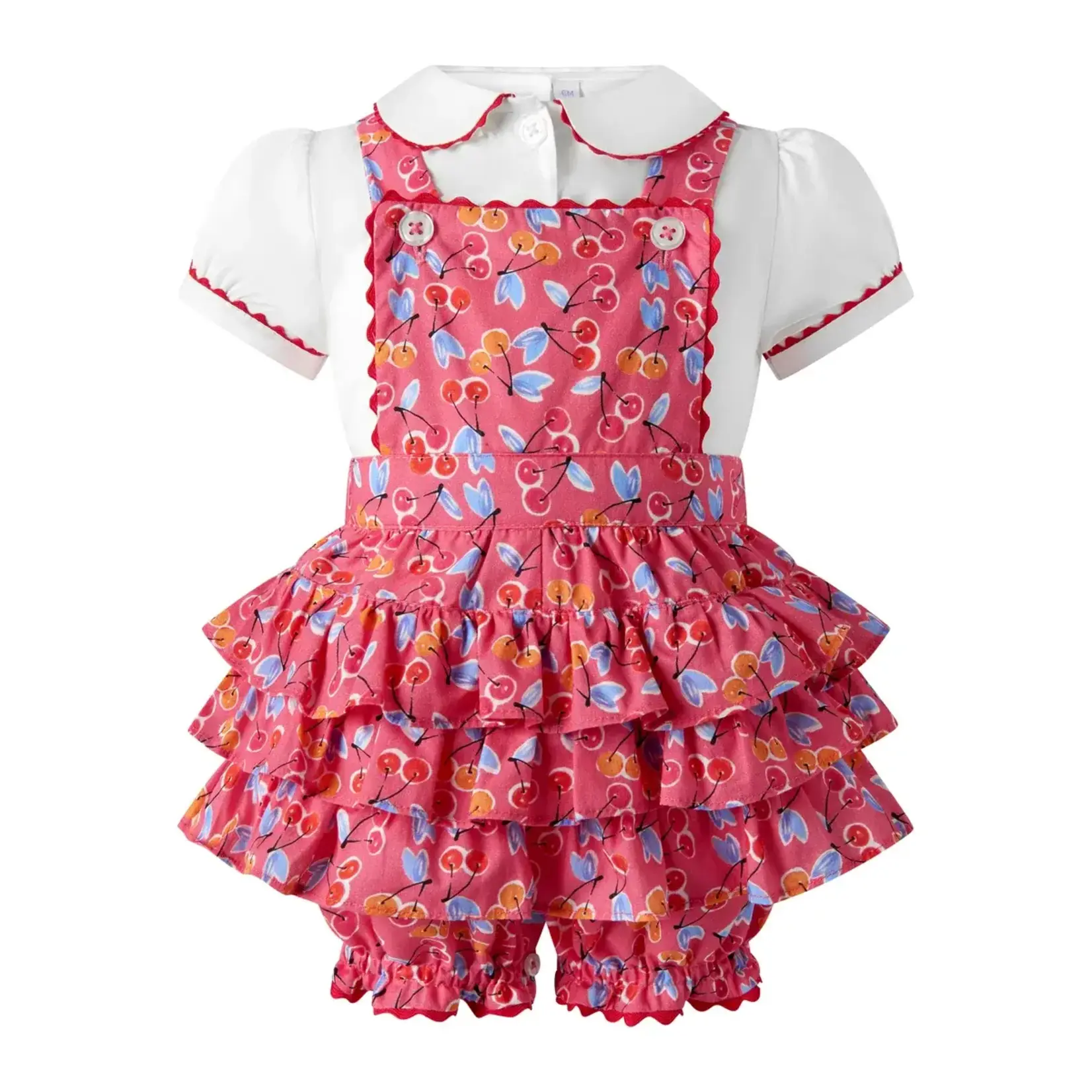 Rachel Riley Cherry Dungaree & Blouse Set