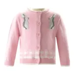 Rachel Riley Pink Bunny Gingham Cardigan