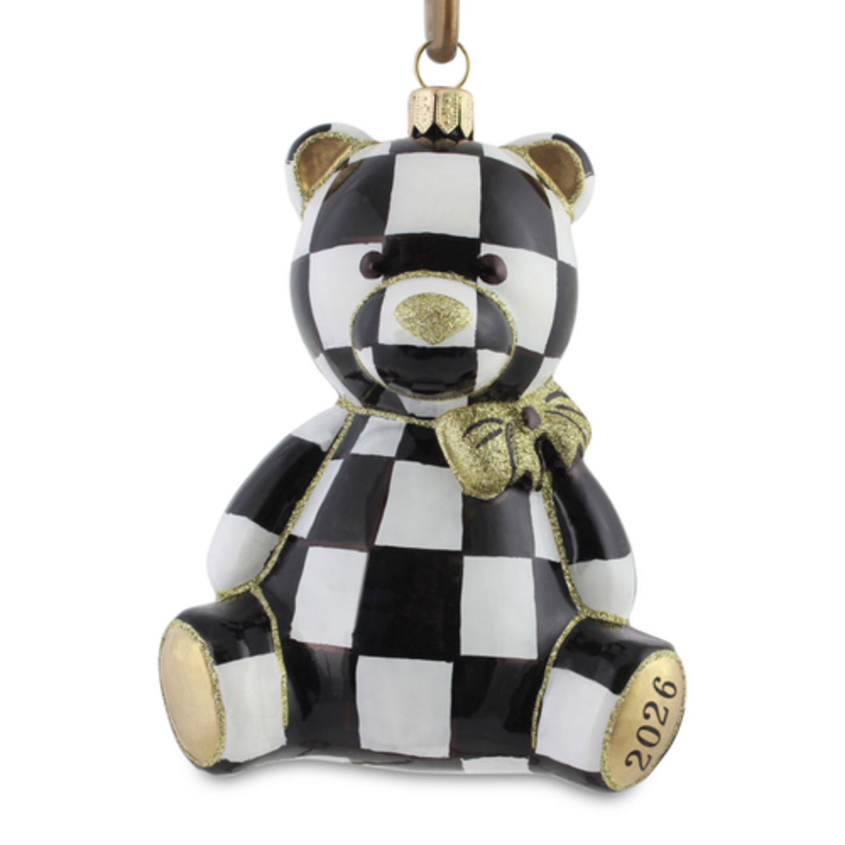 MacKenzie-Childs 2026 courtly bear glass ornament