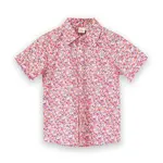 Beet World Boys Collar Shirt - Red and Blue Floral