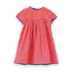 Beet World Red Button Floral Amy Dress with Lace Trim