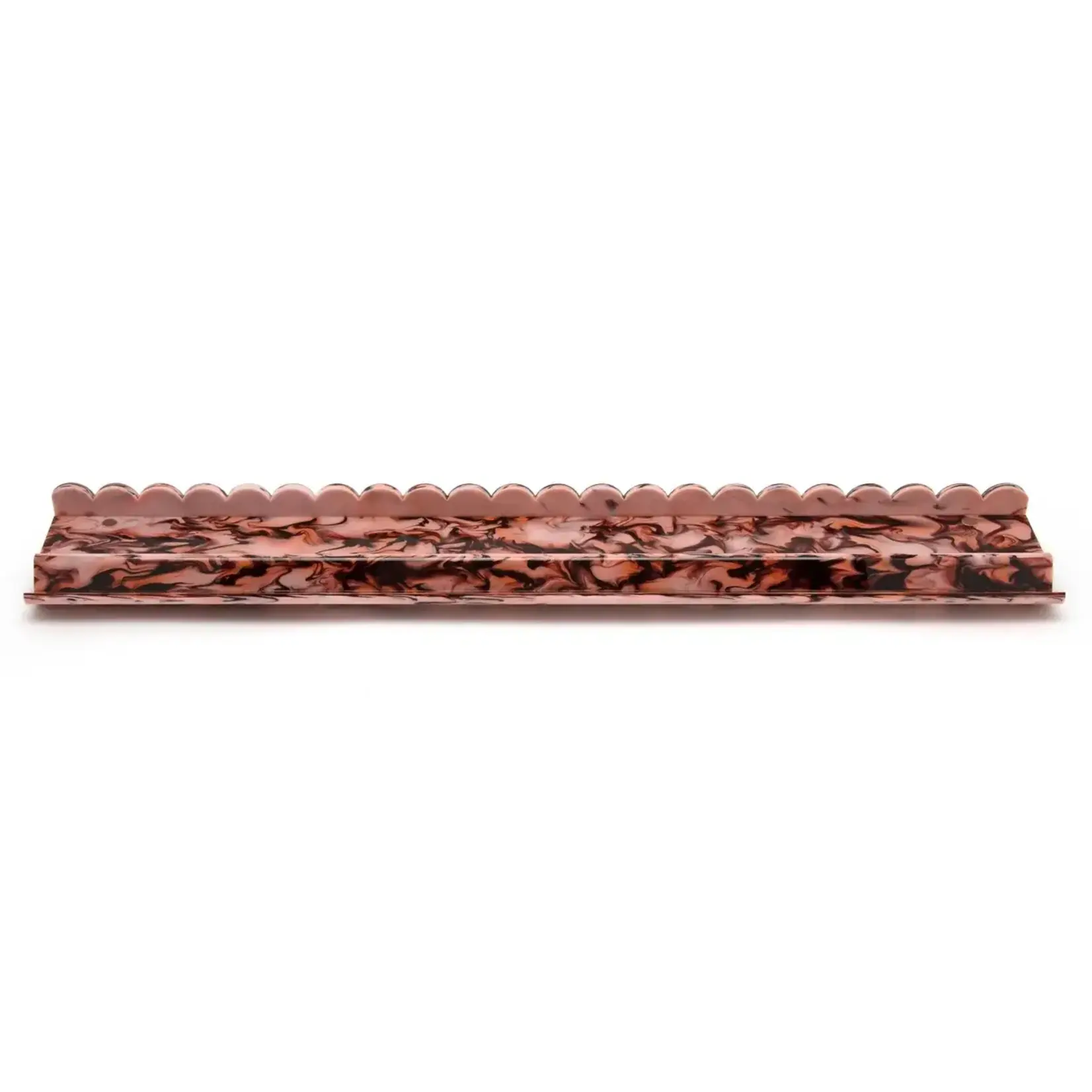 Haus of Tiles Bordeaux Marble Scalloped Acrylic Mahjong Rack Set