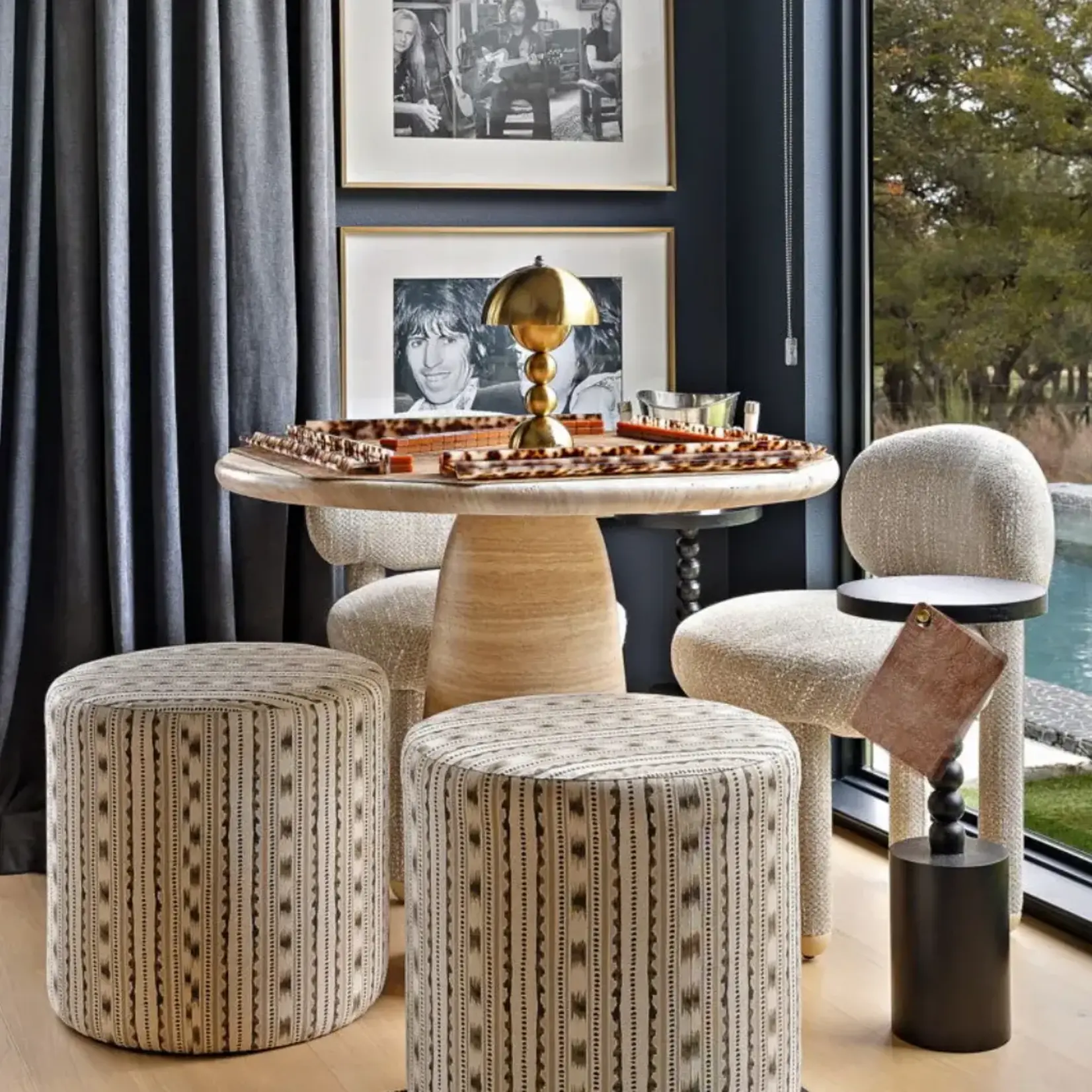 Haus of Tiles Tortoise Scalloped Acrylic Mahjong Rack Set