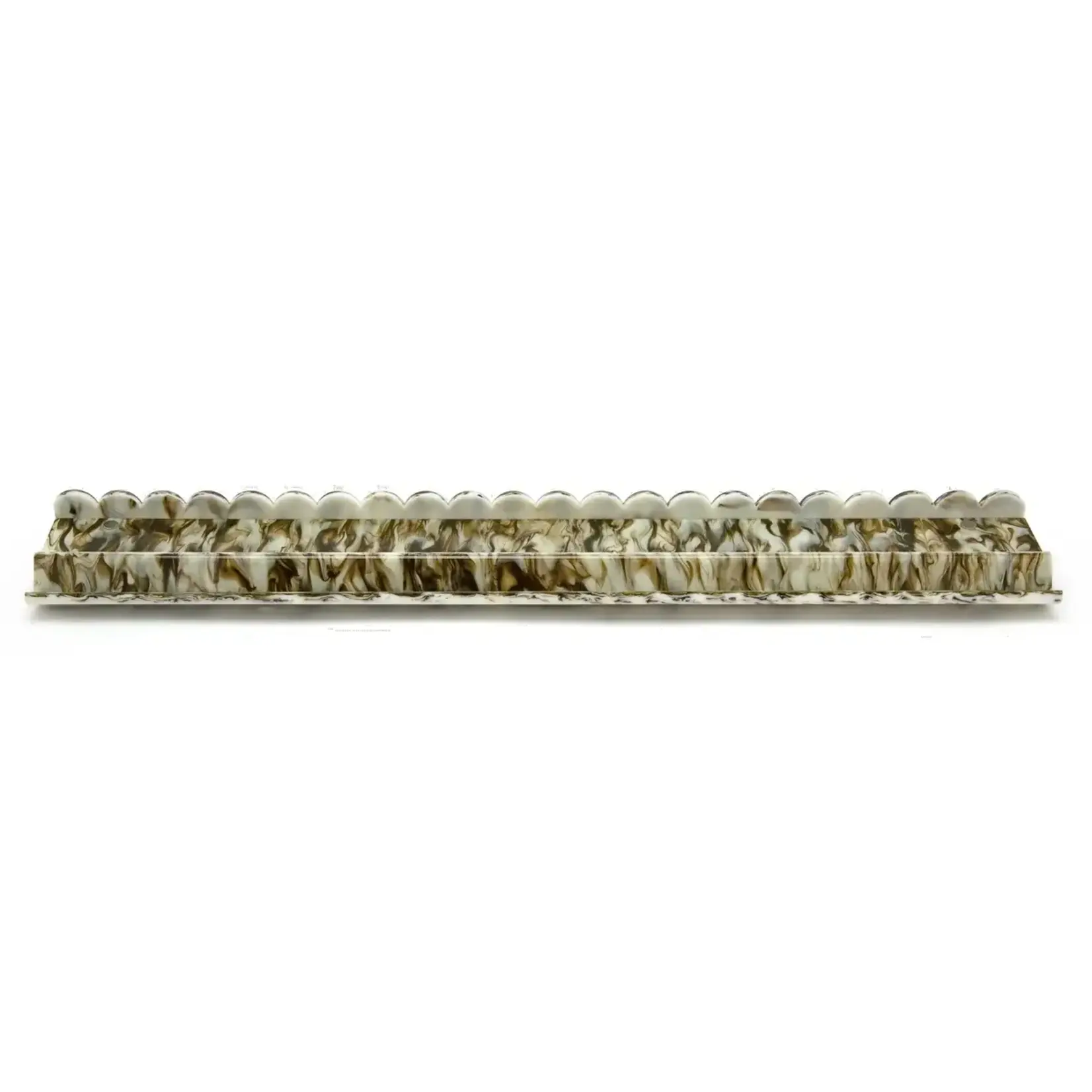 Haus of Tiles Ivy Marble Scalloped Acrylic Mahjong Rack Set
