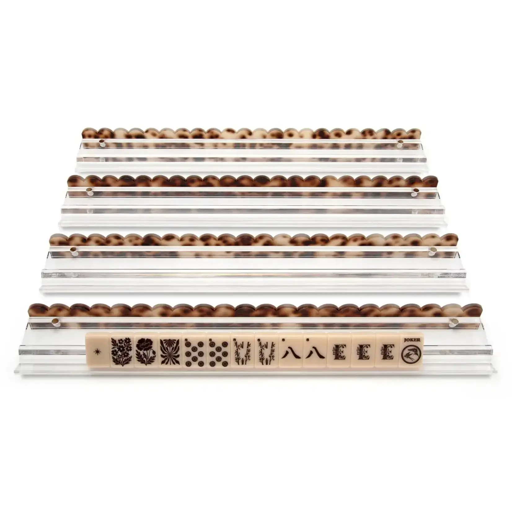Haus of Tiles Tortoise Scalloped Acrylic Mahjong Pusher Add On (Set of 4)