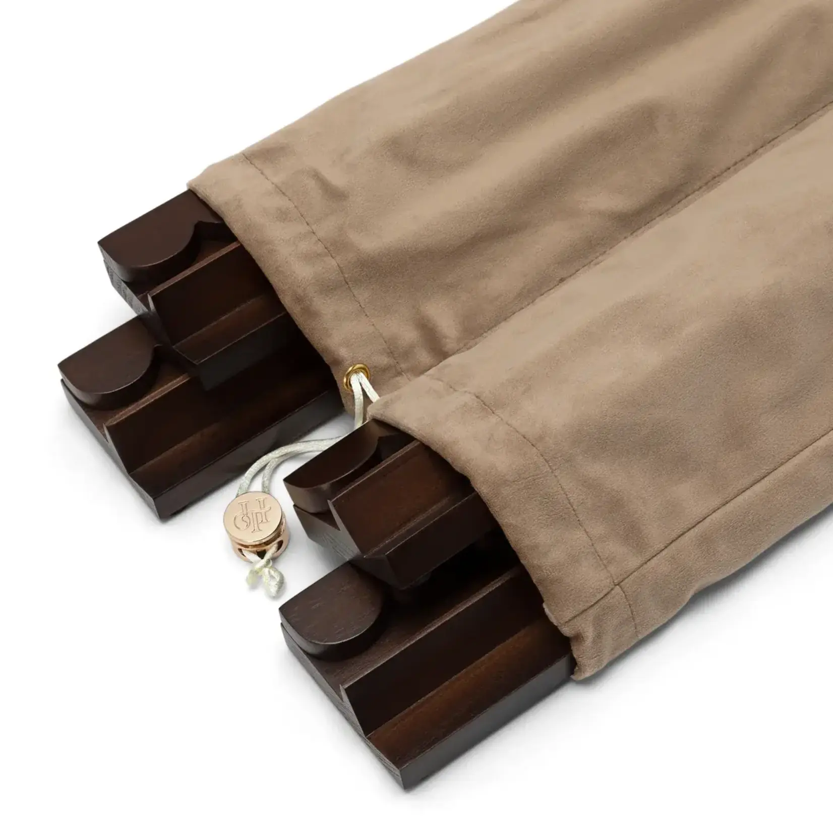 Haus of Tiles Walnut Scalloped Mahjong Rack Set