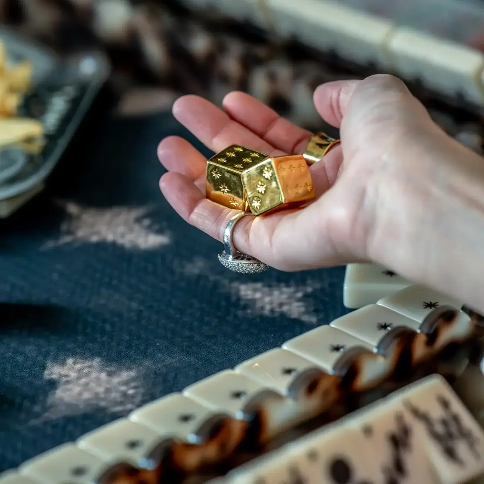 Haus of Tiles Haus Gold Mahjong Dice - Set of 2