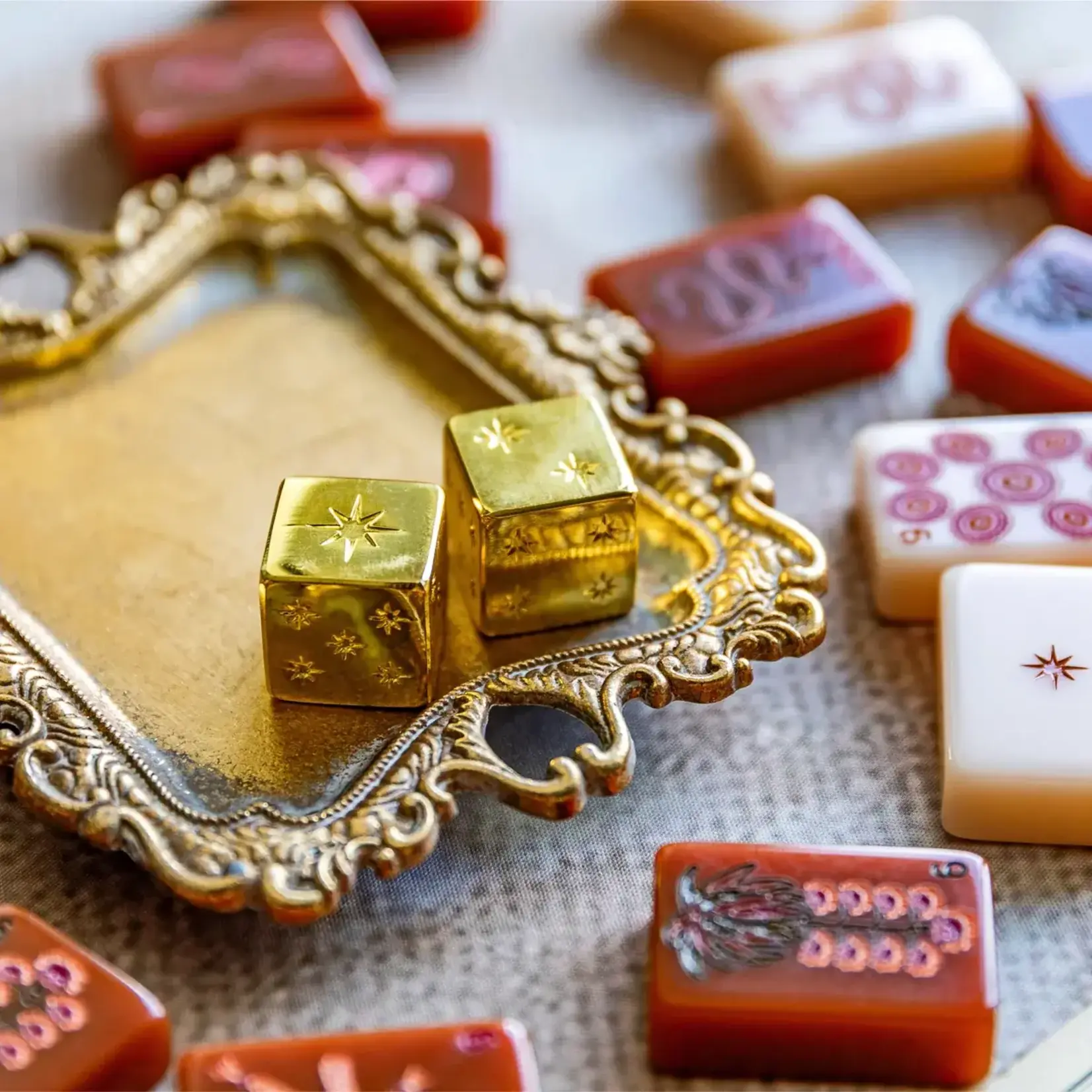 Haus of Tiles Haus Gold Mahjong Dice - Set of 2