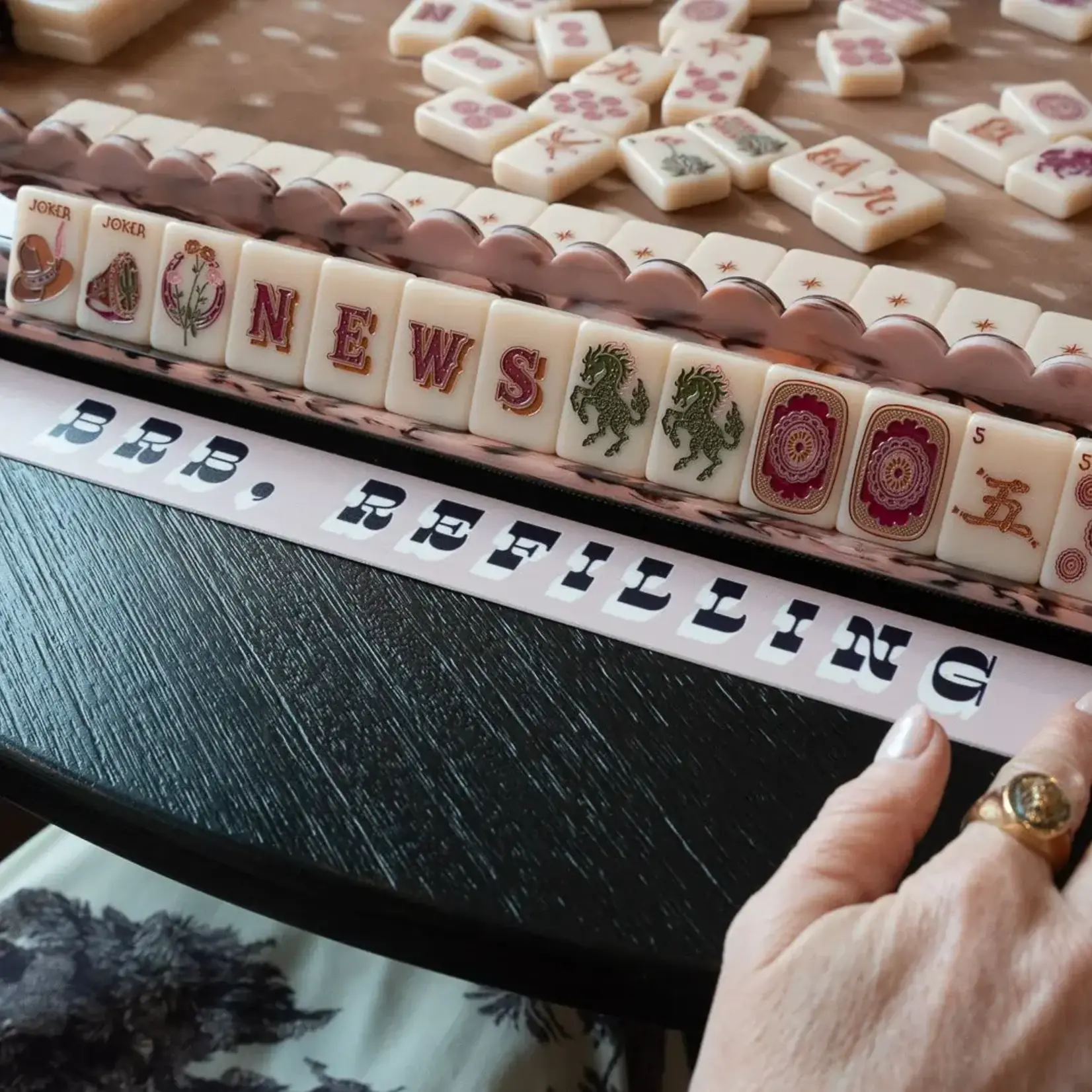 Haus of Tiles Taupe BRB Mahjong Pause Rack Cover Set