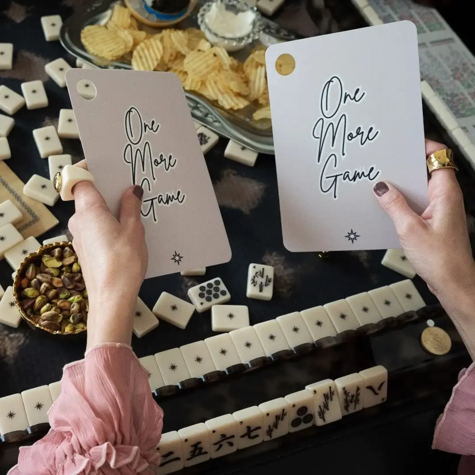 Haus of Tiles One More Game Mahjong Shuffler w/ Gold Shuffler Ring
