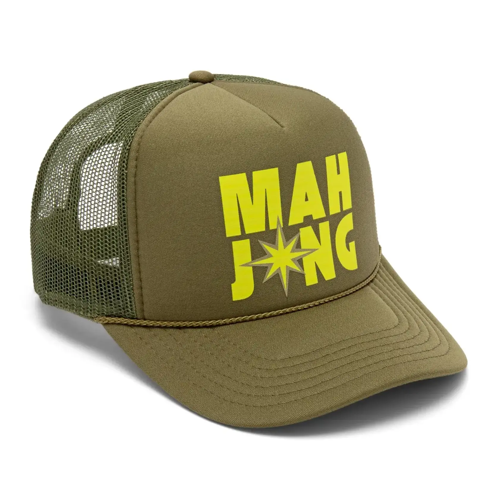 Haus of Tiles Olive + Neon Green Haus of Tiles Mahjong Trucker Hat