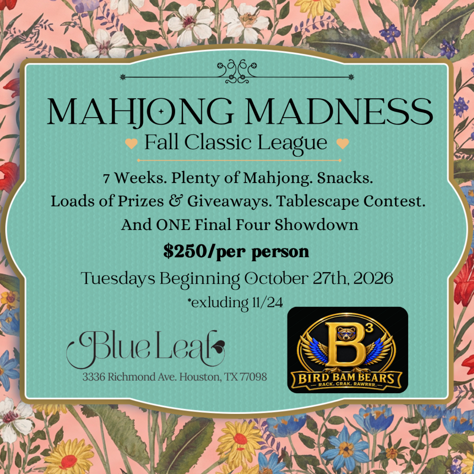 Mahjong Madness Fall Classic League 2026