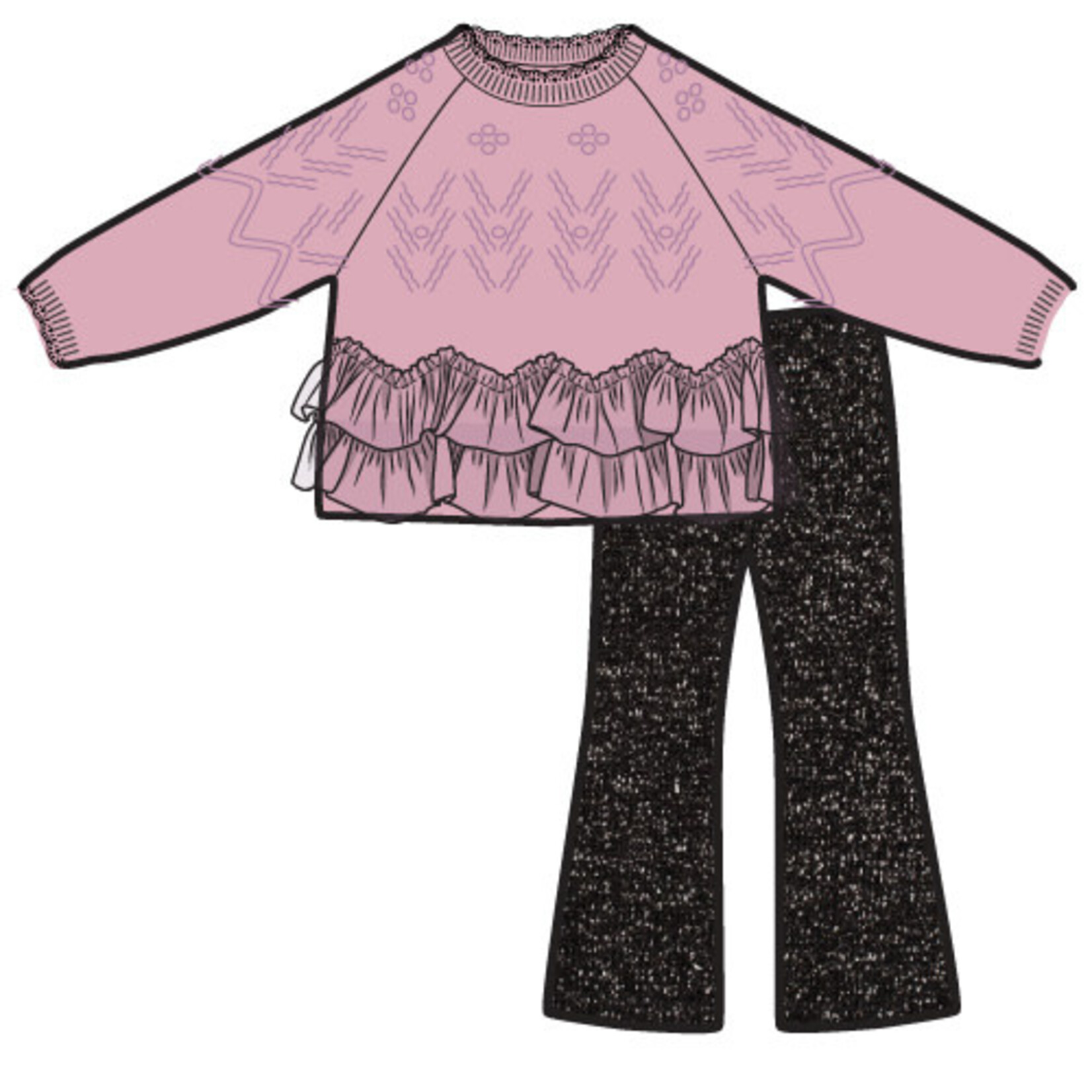 Peek Aren't You Curious crinkle ruffles pant set