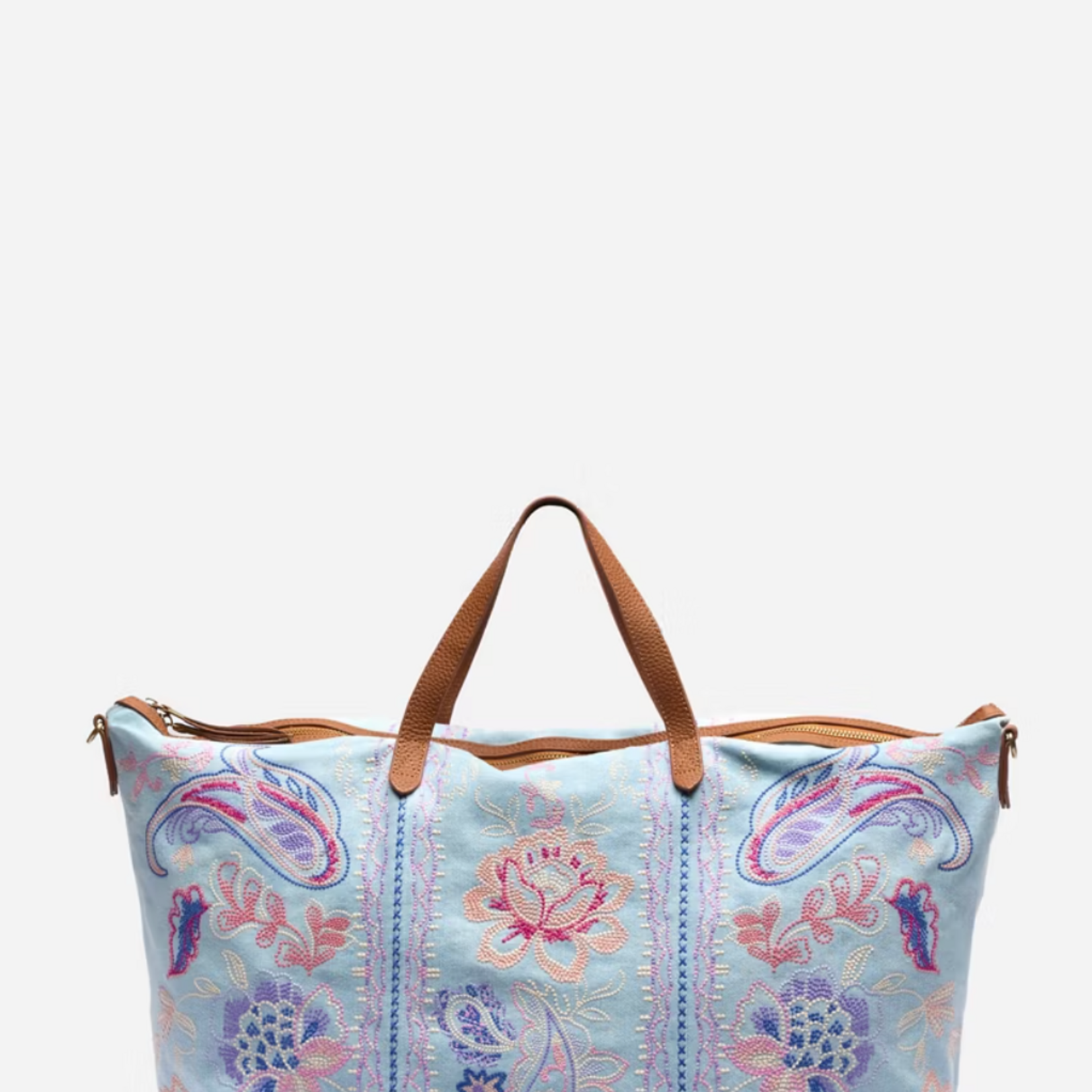 Johnny Was Denim Blue Weekend Bag