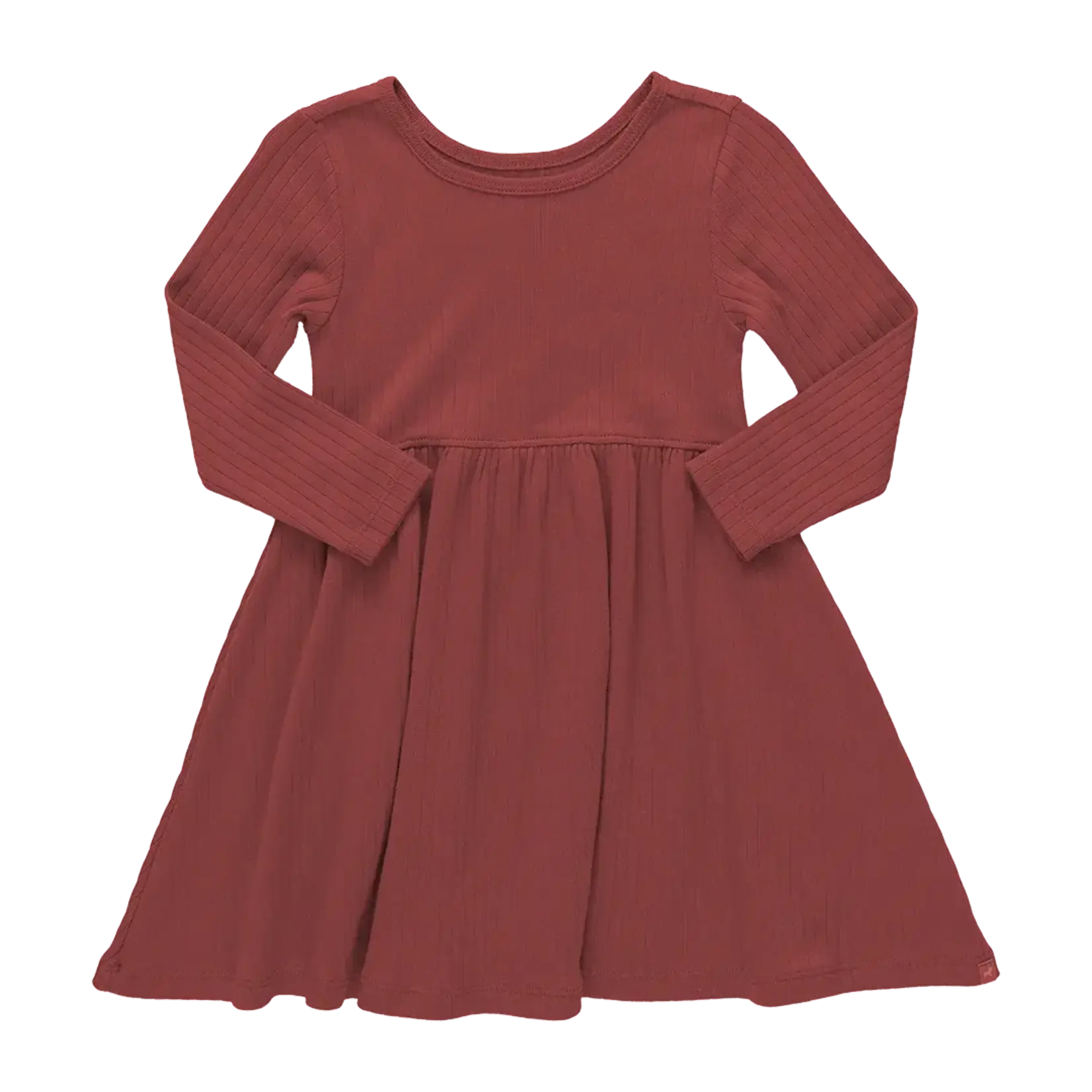 Pink Chicken sunny long sleeve rib dress - dark pink