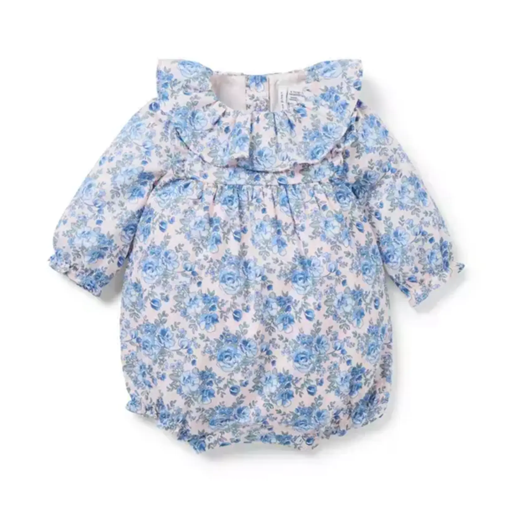 JANIE AND JACK MULTI FLORAL LS RUFFLE COLLAR BUBBLE