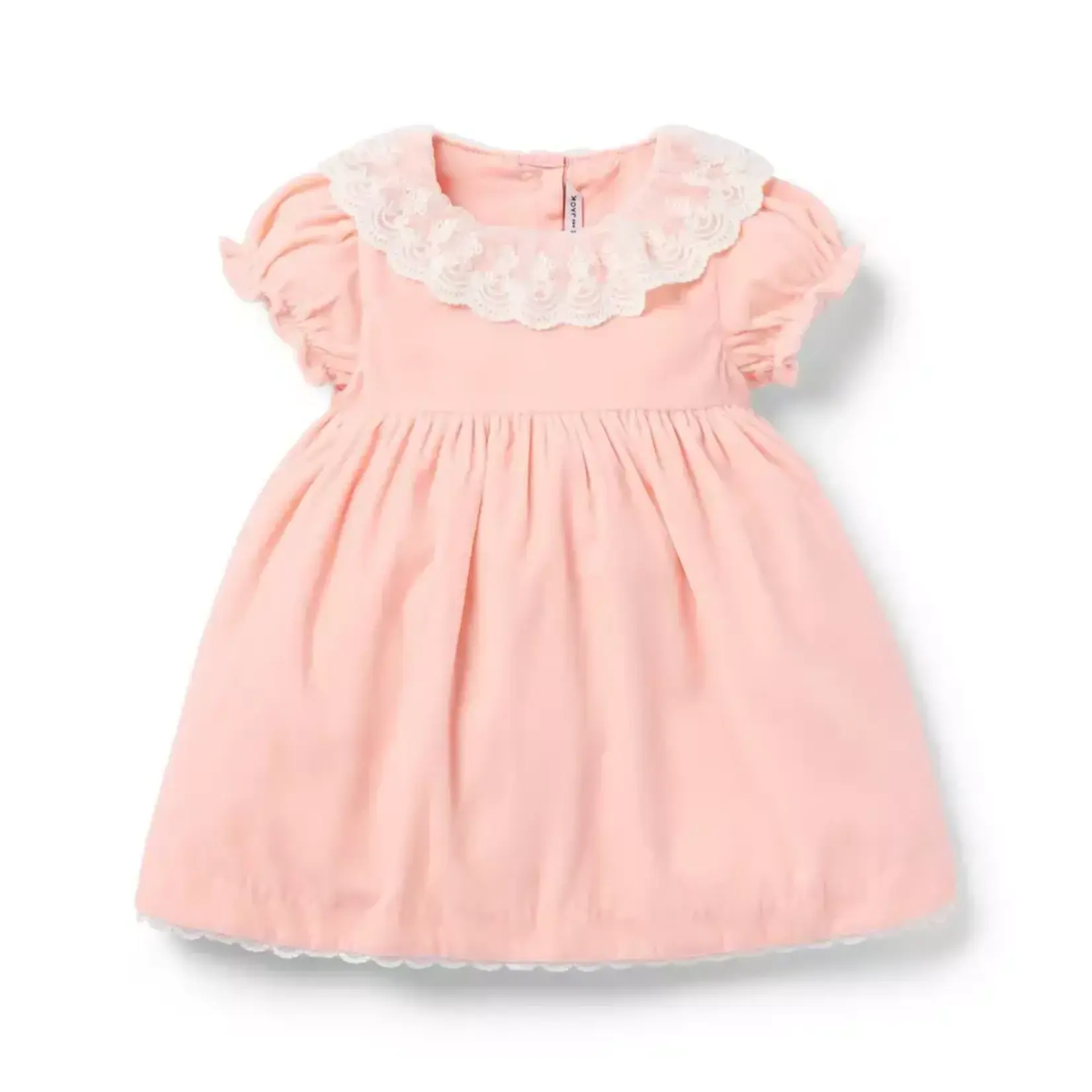 JANIE AND JACK PINK VELVET LACE COLLAR SS DRESS