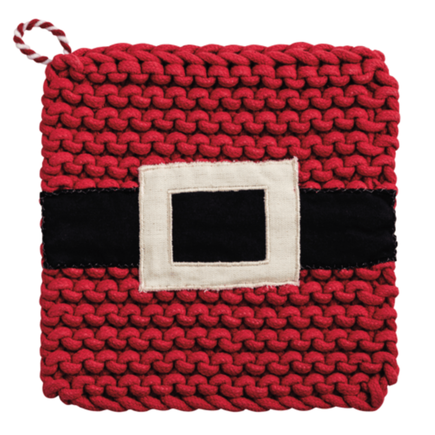 Mudpie Santa Belt Christmas Potholder