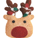 Mudpie Reindeer Beaded Pillow