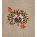 Mudpie Turkey Beaded Embroidered Towel
