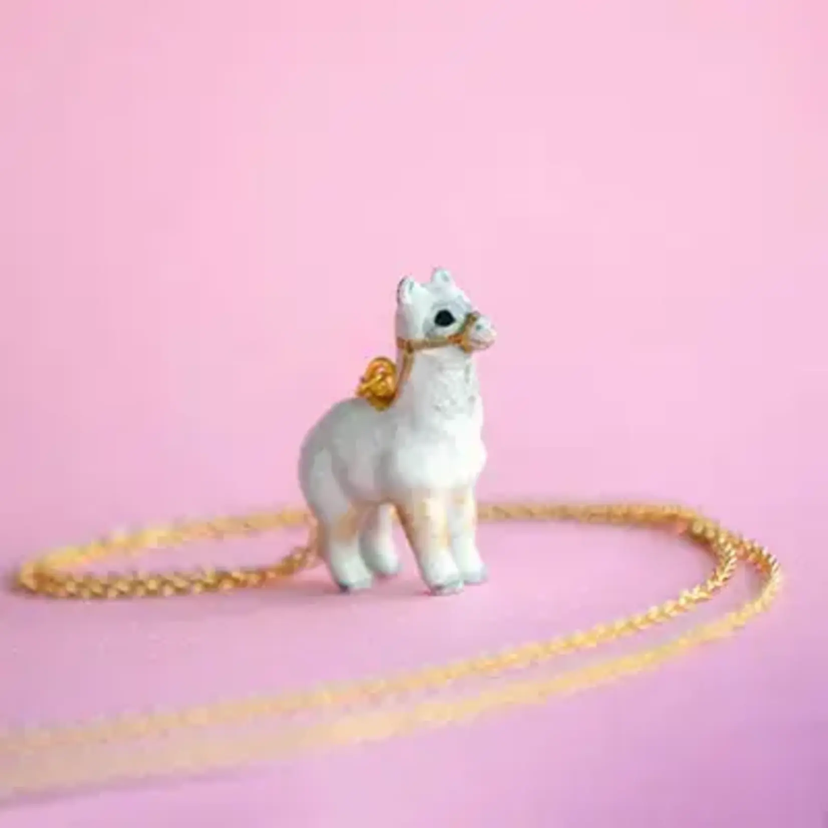 Camp Hollow Porcelain Animal Treasures Alpaca Necklace