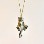 Camp Hollow Porcelain Animal Treasures Gold Spotted Leopard Cub Necklace