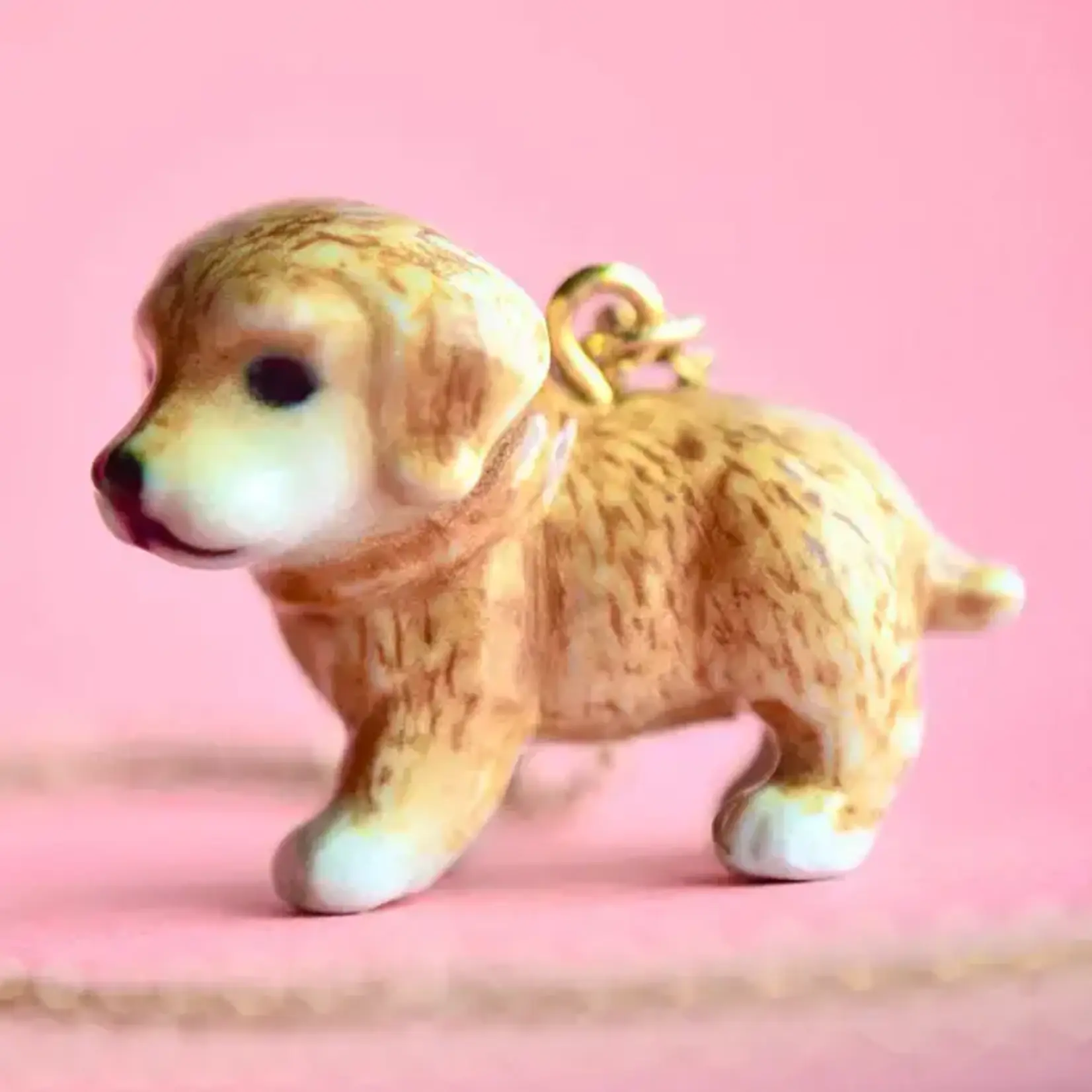 Camp Hollow Porcelain Animal Treasures Golden Retriever Necklace