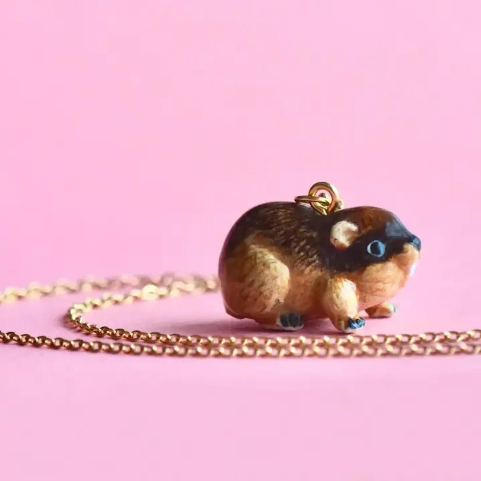 Camp Hollow Porcelain Animal Treasures Lemming Necklace