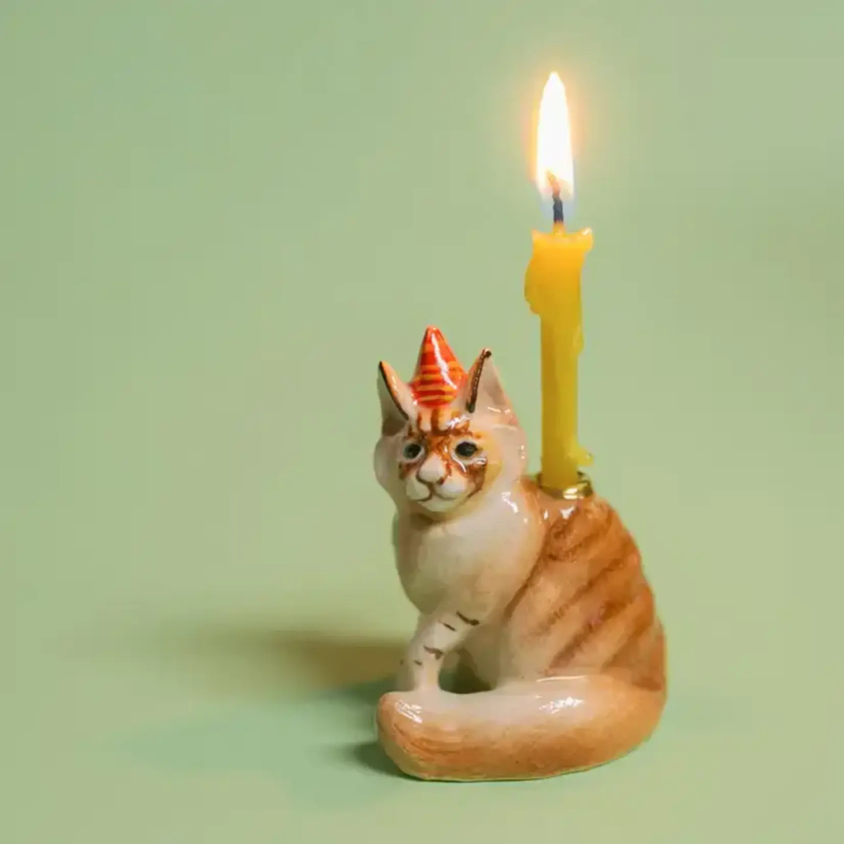 Camp Hollow Porcelain Animal Treasures Maine Coon Cat Cake Topper