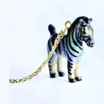 Camp Hollow Porcelain Animal Treasures Rainbow Zebra Necklace