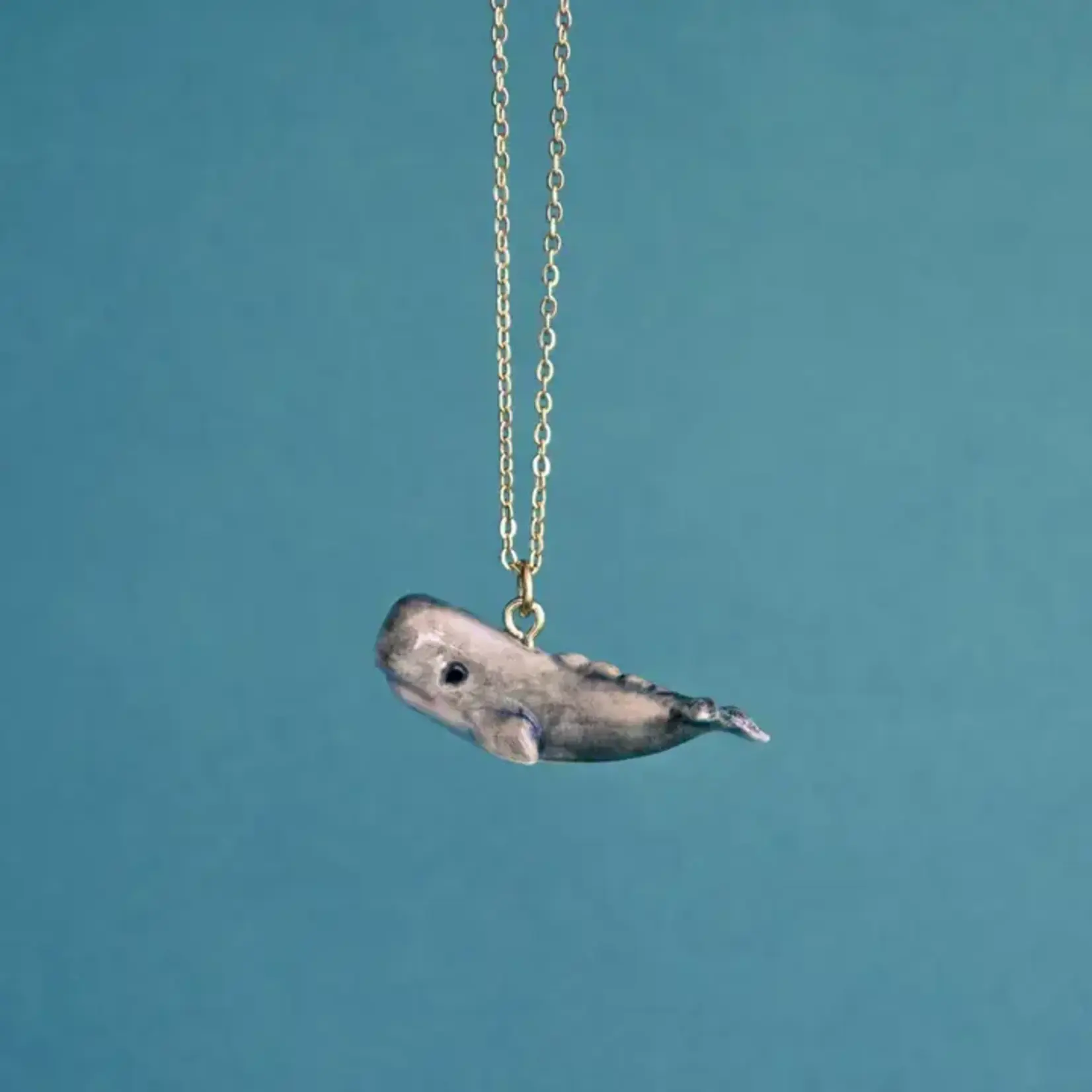 Camp Hollow Porcelain Animal Treasures Sperm Whale Necklace
