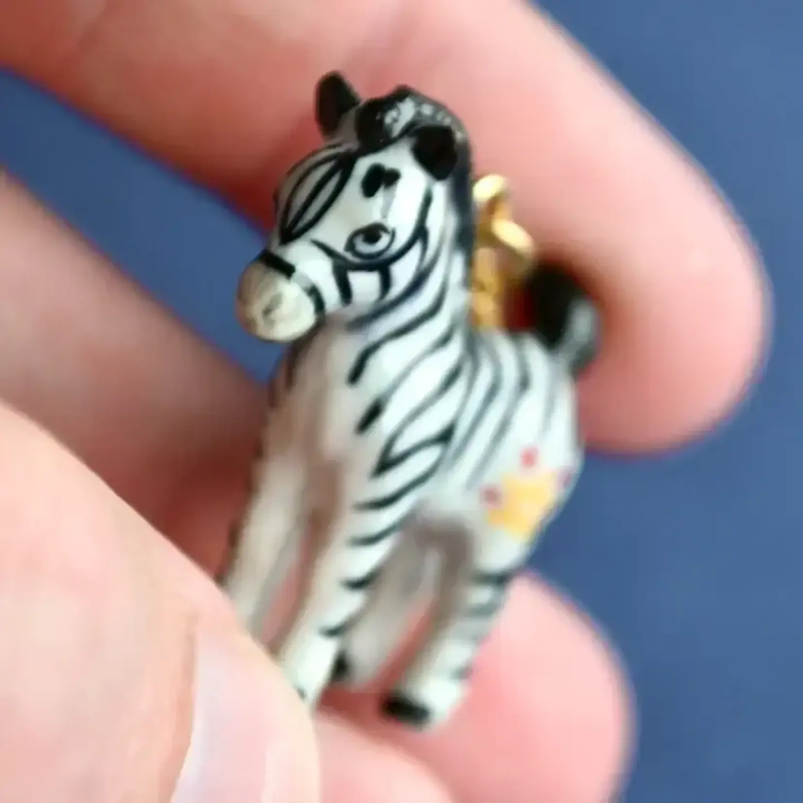 Camp Hollow Porcelain Animal Treasures Zebra Necklace