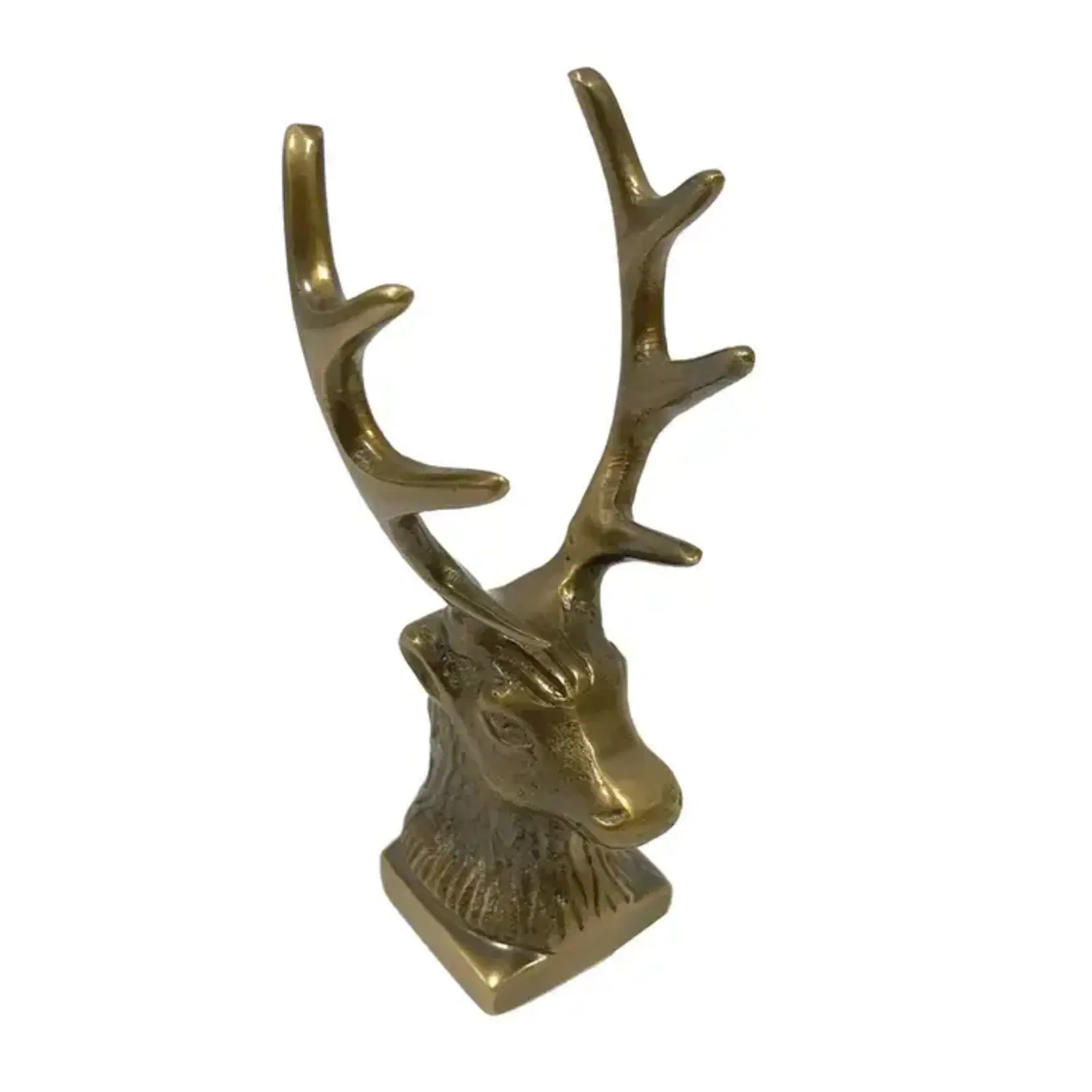 Madison Bay Co Antiqued Brass Stag Pen Tabletop Holder