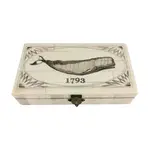 Madison Bay Co Whale 1793 Engraved Scrimshaw Bone Box