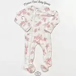 Maison Nola Baby Storyland Toile Closed Foot Zipper Pajama, Pink