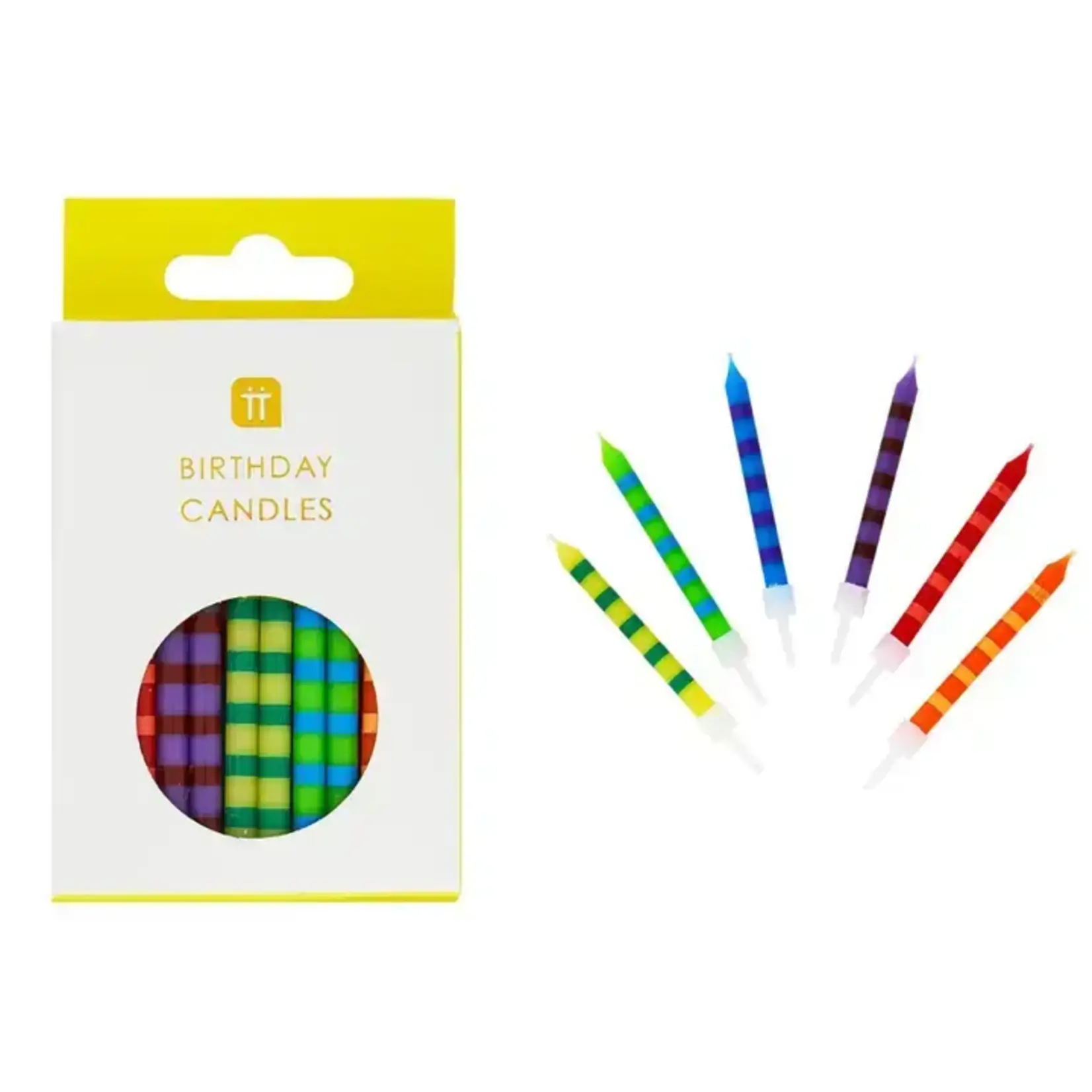 Talking Tables USA Striped Multicolor Candles - 24 Pack