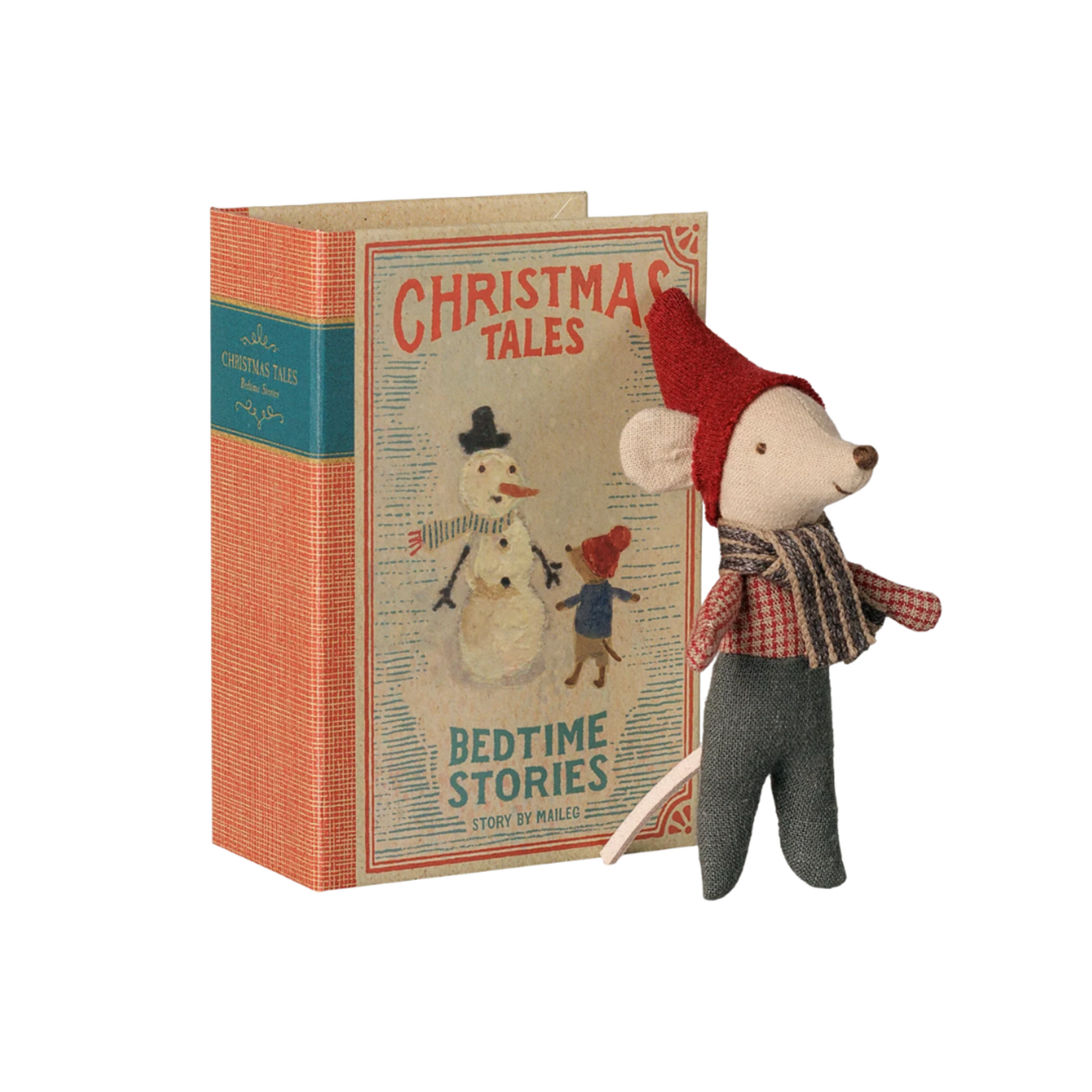 Maileg USA Christmas Mouse, Baby in book