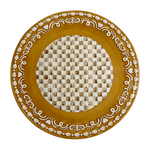 MacKenzie-Childs mocha check gingerbread dinner plate